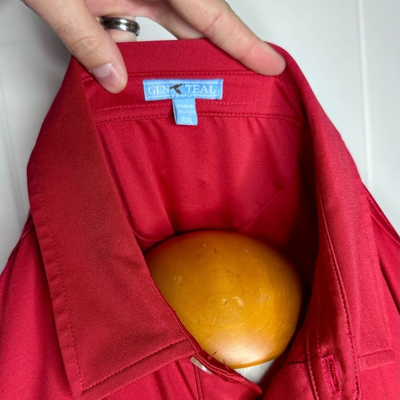 Genteal Performance Polo Shirt Solid Red - Picture 8 of 11